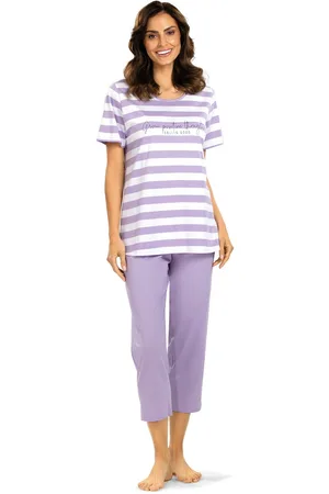 Comtessa Dames Pyjama - Katoen - Zomer - 7/8 broek - Gestreept