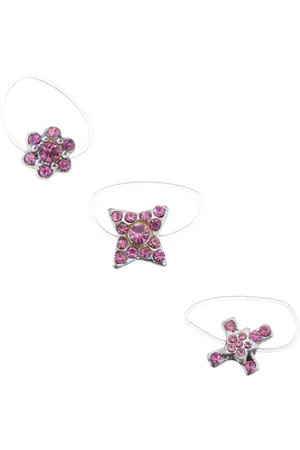 Behave Teenring - Set van 3 teenringen – kristallen – Boho & Summer trend – Nikkelvrij