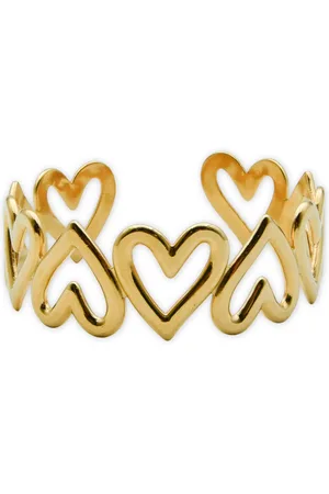 Marama Bangle Grace Hearts Goud - gold plated - stainless steel - damesarmband - licht buigbaar - hartjes - stevig - chique