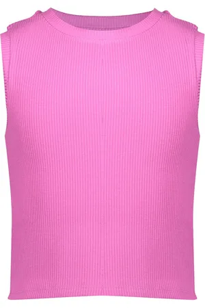 Geisha Zomer top meisjes - rib cropped - cassis