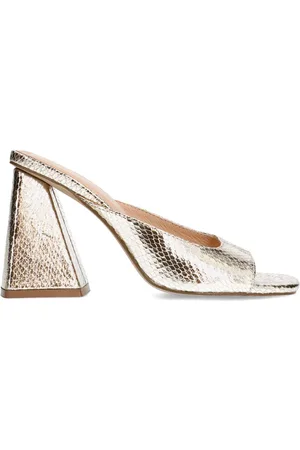Sacha Dames - Gouden metallic muiltjes met hak