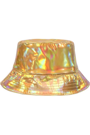 Merkloos Waterdichte emmer hoed punk hiphop hologram metallic - Regenhoed uniseks B4: goud 55/58 cm