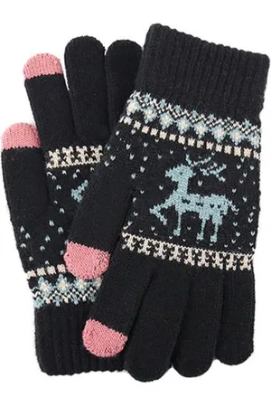 Merkloos Wolle Handschoenen met Touchscreen - Kerst - Dames