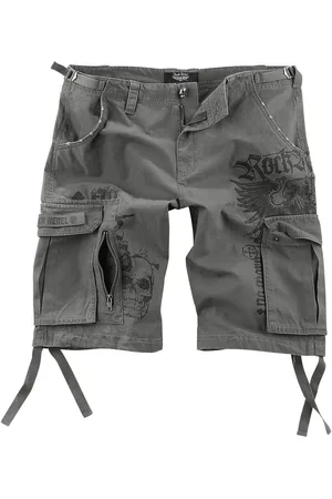 Rock Rebel Grijze short met rockprint Mannen - XL