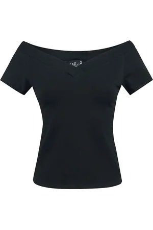 Hell Bunny Alex Top T-shirt XL Katoen Dames - Basics, Casual wear, Rockabilly