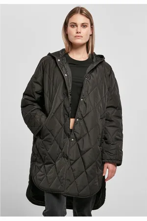 Urban classics Oversized Diamond Quilted Hooded Winterjas - L