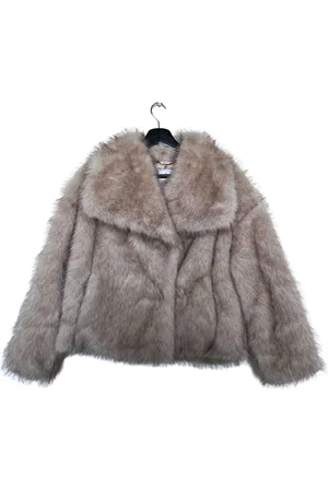 Merkloos Bij Avoir Avoir Faux Fur Jas dames - Tijdloos Elegant - winterjas dames - Luxe winterjas dames - Kleur Beige/Grijs
