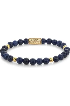 Rebel & Rose Rebel & and Rose - Armband - Midnight Blue - 18 ct yellow gold ionplated - 6mm Armband - RR-60137-G Dames