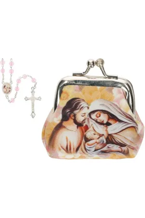 Van Santen Fashion Charm Jewelry Rozenkrans in beursje Maria met kind H.Familie