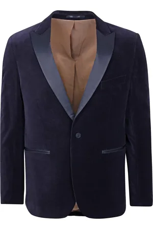 Suitable Smoking Blazer Velvet Donkerblauw (navy) blazer