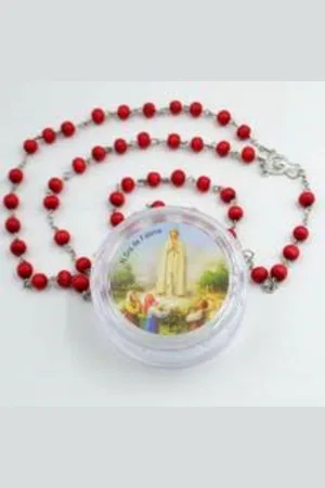 Van Santen Fashion Charm Jewelry Rozenkrans rood hout met rozengeur en opbergdoosje.