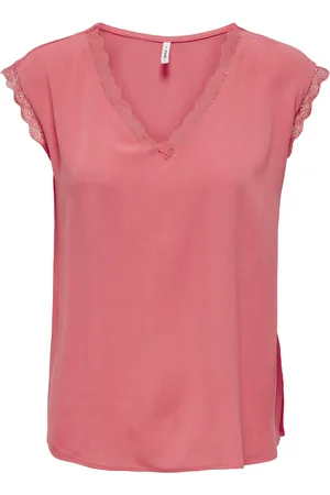ONLY ONLJASMINA LIFE SS V LACE TOP NOOS WVN - Dames - Blouses