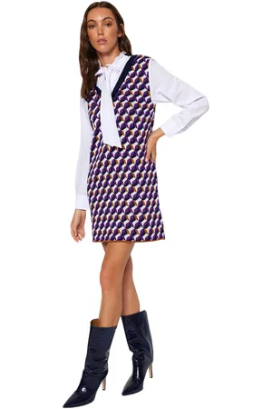 Trendyol Paarse Mini Gebreide Shirt Garni Detail Jurk Twoaw22Sv0122