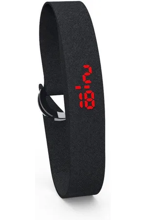 Too Late Digitaal horloge - Fabric - katoenen band - Zwart