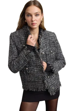 Trendyol Grijze Regular Fit Tweed Dunne Jasjas Twoaw25Mo00217
