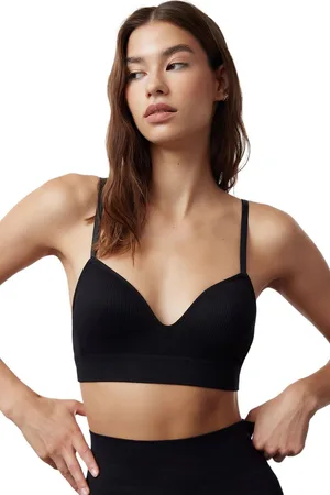 Trendyol Bruine Naadloze Strapless Niet-Gevoerde Niet-Uniforme Cupped Bralette Gebreide Bh Thmaw22Su0043