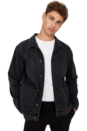 Trendyol Zwarte Regular Fit Denim Jeansjas Tmnaw23Ce00011