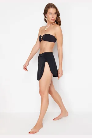 Trendyol Zwart Normaal Bikinibroekje Met Rok Tbess24Ba00119