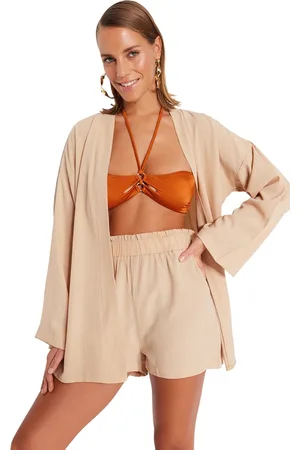 Trendyol Geweven Kimono Shorts Strandset Tbess23Au00089