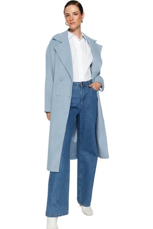 Trendyol Bruine Oversized Wijde Snit Lange Wollen Kasjmier Jas Tweeaw21Kb0038