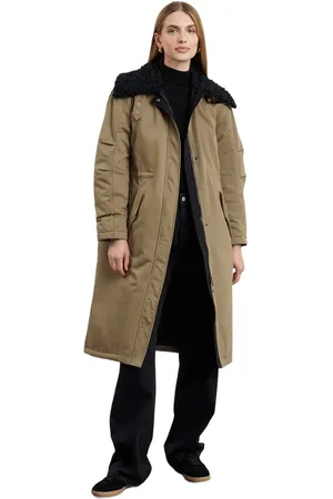 Trendyol Regular Fit Pluche Kraag Gedetailleerde Gewatteerde Gevoerde Lange Winter Parka Jas Twoaw25Mo00098