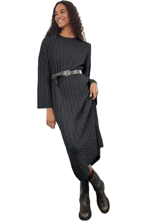 Trendyol Grijze Gebreide Maxi-Truijurk Twoaw25El00078