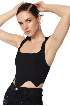 Trendyol Ecru Cropped Beugel Geweven Bustier Tprss22Bs0024