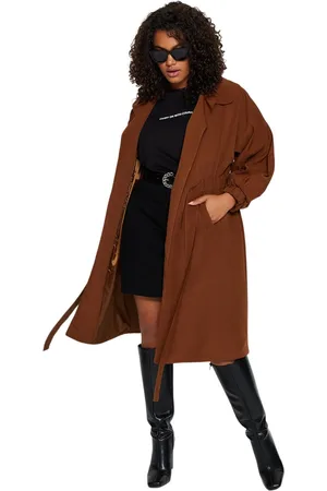Trendyol Bruine Trenchcoat Met Riem In De Taille Tbbaw24Bm00001