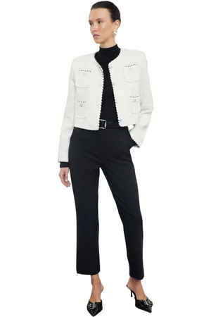 Trendyol Zwarte Basic Cigarette Skinny Leg Geweven Stoffen Broek Twoss19St0038