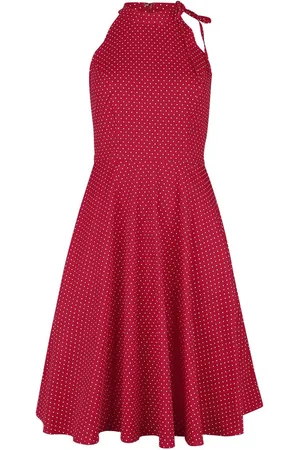 Banned Retro Hattie Halter Spot Flare jurk - L