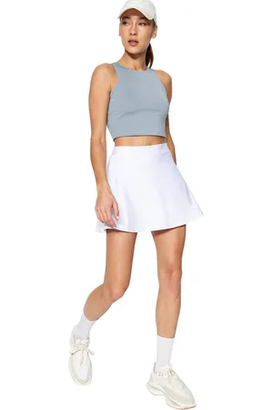 Trendyol Witte 2-Laags Tennisgebreide Sportshortrok Met Short Twoss22Sr00067
