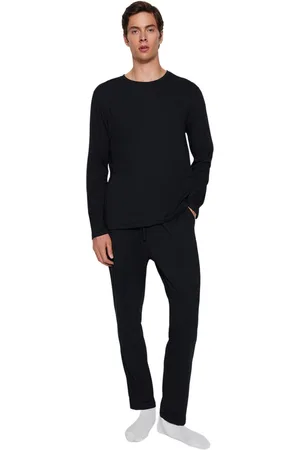 Trendyol Marineblauwe Gebreide Pyjamaset Met Normale Pasvorm Tmnaw24Pt00008