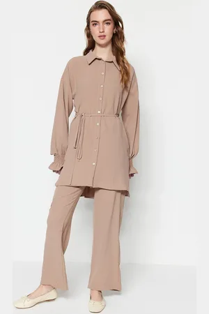 Trendyol Vrouwen Ballon mouw Kraag Tweedelige set