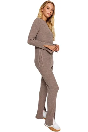 Trendyol Gele Gebreide Tweedelige Set Met Split Twoaw24Au00101