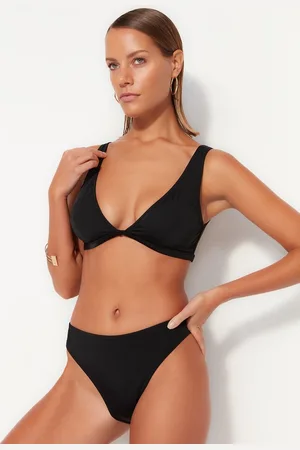 Trendyol Zwart Normaal Bikinibroekje Met Hoge Taille Tbess23Ba00119