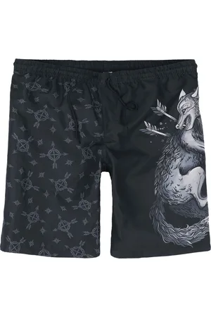 EMP Zwarte zwemshort met wolvenprint Mannen - L