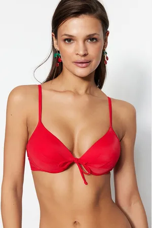 Trendyol Vrouwen Balkon Rode balconette push-up bikinitop TBESS20BU0237