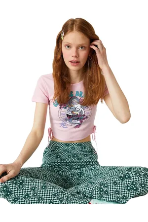 Koton Crop T-Shirt Met Korte Mouwen