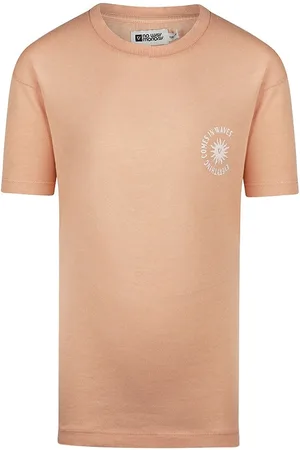 No Way Monday Jongens T-shirt ss loose fit verlaagde schouder-Zacht oranje