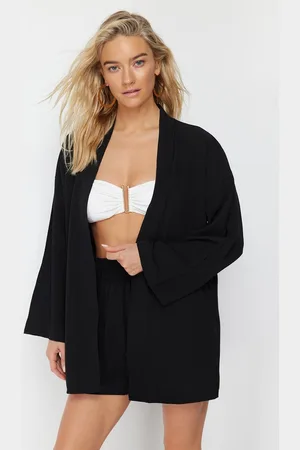 Trendyol Olie Groene Geweven Kimono Shorts Strandset Tbess23Au00089