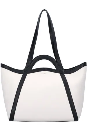 Coccinelle Leren Schoudertas Shopper Amalia Bicolor Handbag Wit