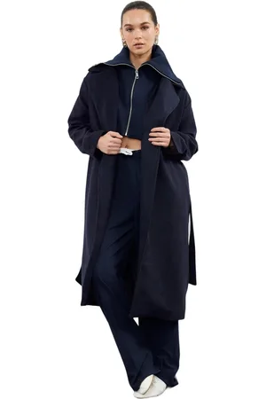Trendyol Ecru Oversized Wollen Jas Met Gebreide Details Twoaw25Kb00021