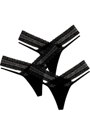 Merkloos 3 Pack - Sexy Dames String met Kant - - High Waist Slip - Vrouwen Lingerie / Ondergoed