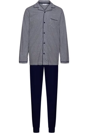Pastunette Pyjama Blue Breeze - Katoen/Modal - /Wit - Doorknoop