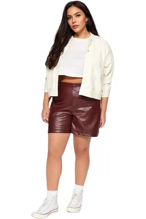 Trendyol Bourgondische Mini/Korte Bermudashorts Van Imitatieleer Tbbaw24Ap00006