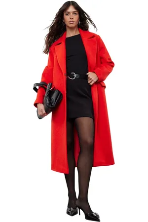 Trendyol Rode, Gedetailleerde Wollen Normale Jas Twoaw25Kb00014