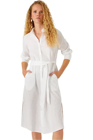 Koton Midi Shirtjurk Linnen Gemengd