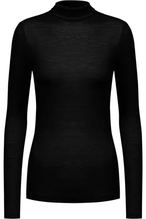 Mey T-shirt long sleeve met kol Serie Wool 660169-3 schwarz-S/M