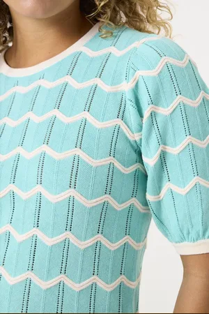 Garcia Dames Trui Blauw Korte mouw