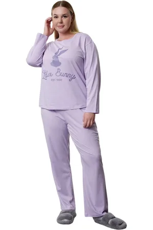 Trendyol Lila Lola Bunny Gelicentieerde Gebreide Pyjamaset Tbbaw25Ai00061